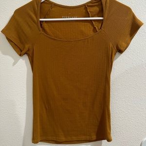 Everlane square neck ribbed short sleeve